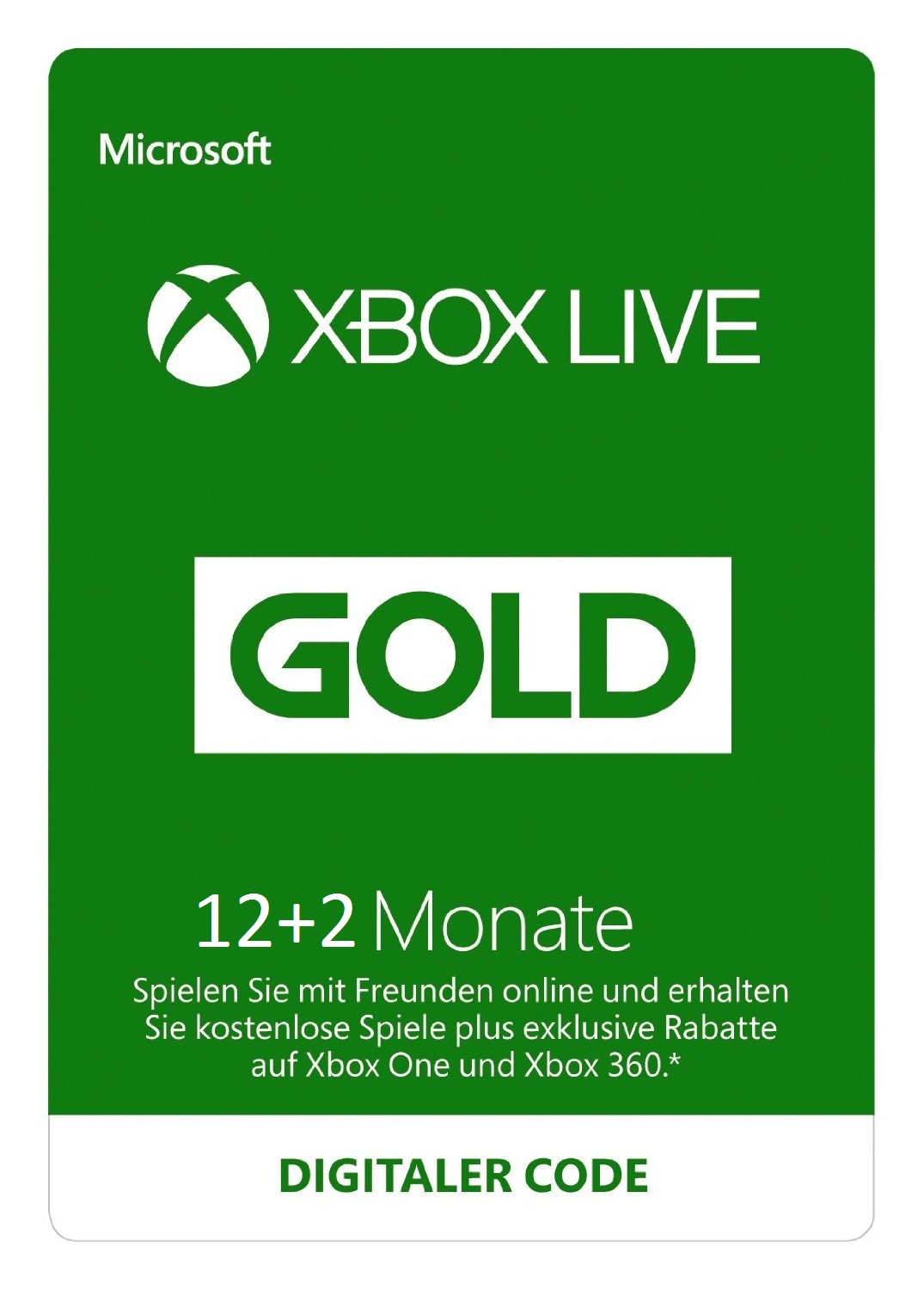 Cover Xbox Live Gold 12 + 2 Monate