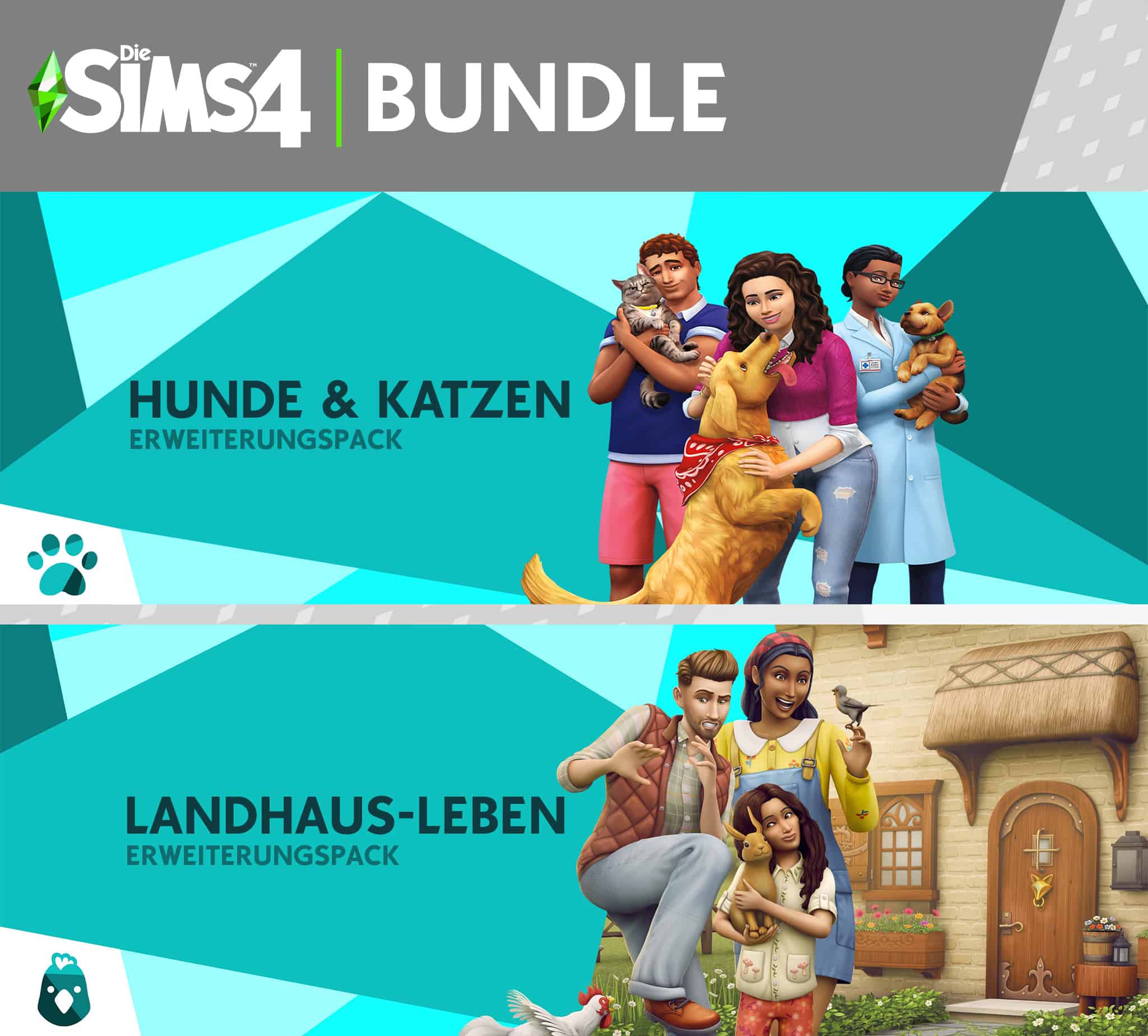 Cover Die Sims 4: Hunde & Katzen + Landhaus-Leben Erweiterungs-Bundle