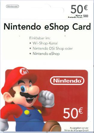 Cover Nintendo eShop Card 50 Euro
