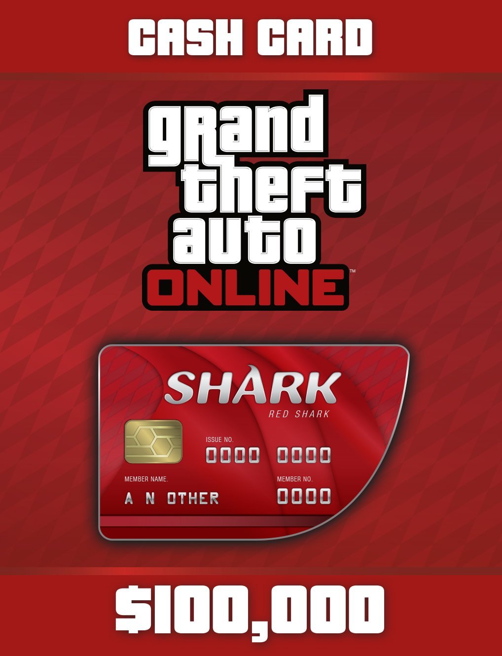 Cover GTA Grand Theft Auto V Online CashCard Roter Hai (100.000 $)