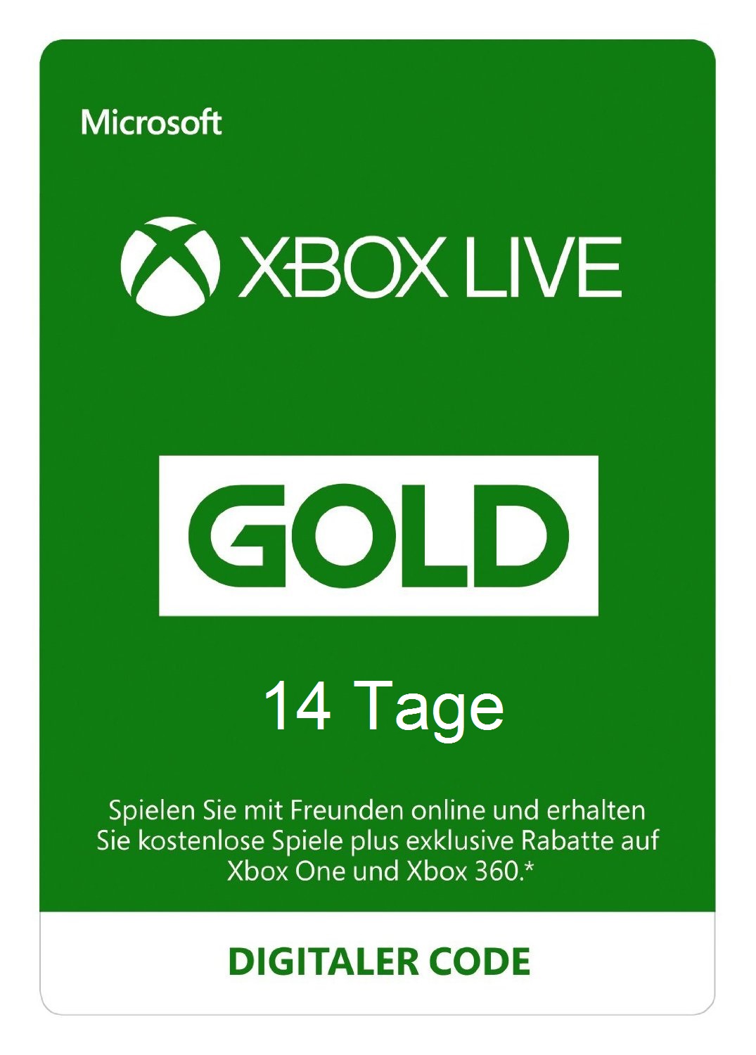 Cover Xbox Live 14 Tage Probe-Abo