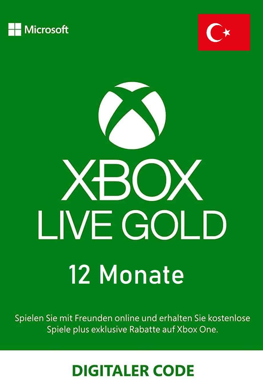 Cover Xbox Live Gold 12 Monate (Türkei/Turkey)