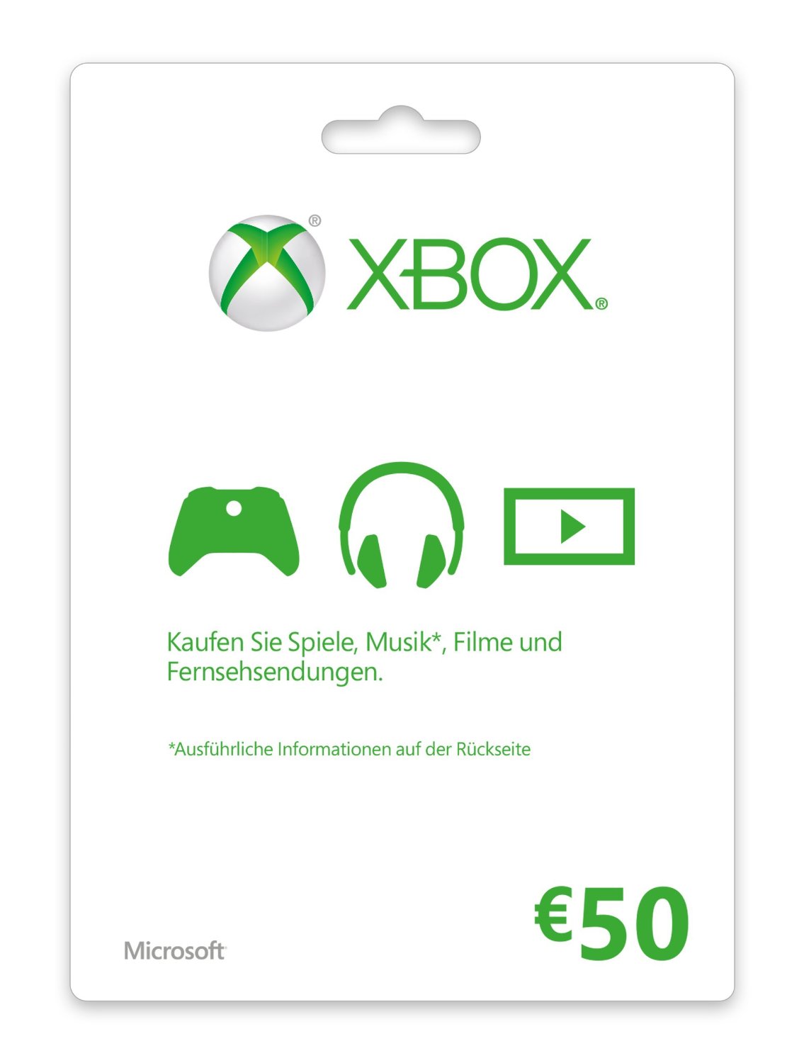 Cover Xbox Live Guthaben 50 Euro