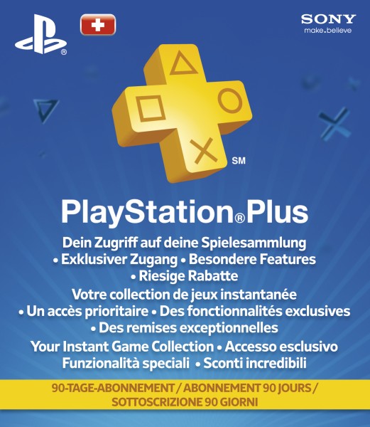 Cover Playstation Plus Live Card - 90 Tage  Schweiz