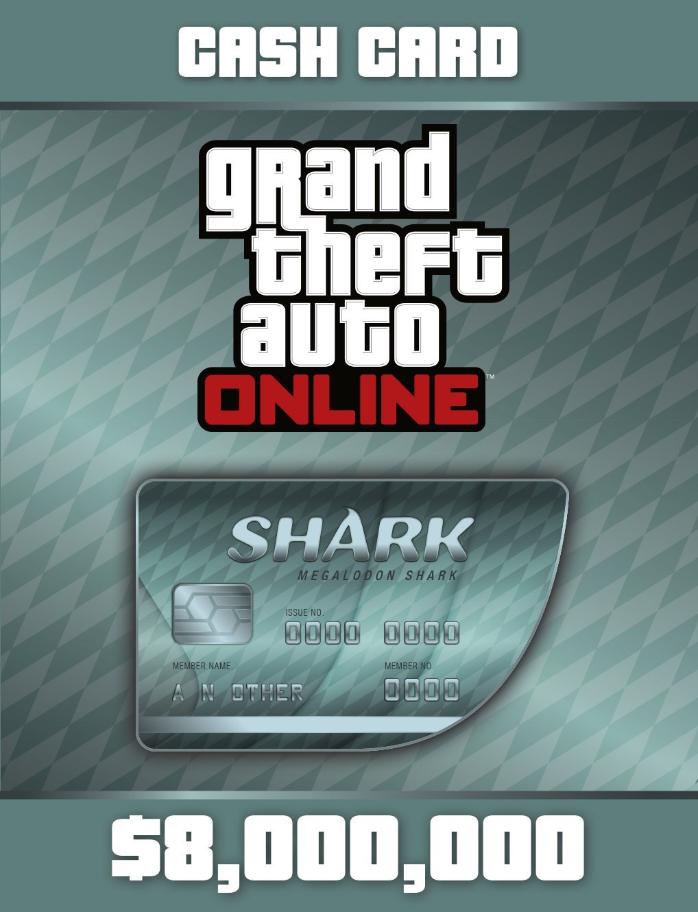Cover GTA Grand Theft Auto V Online CashCard Megalodon (8.000.000 $)