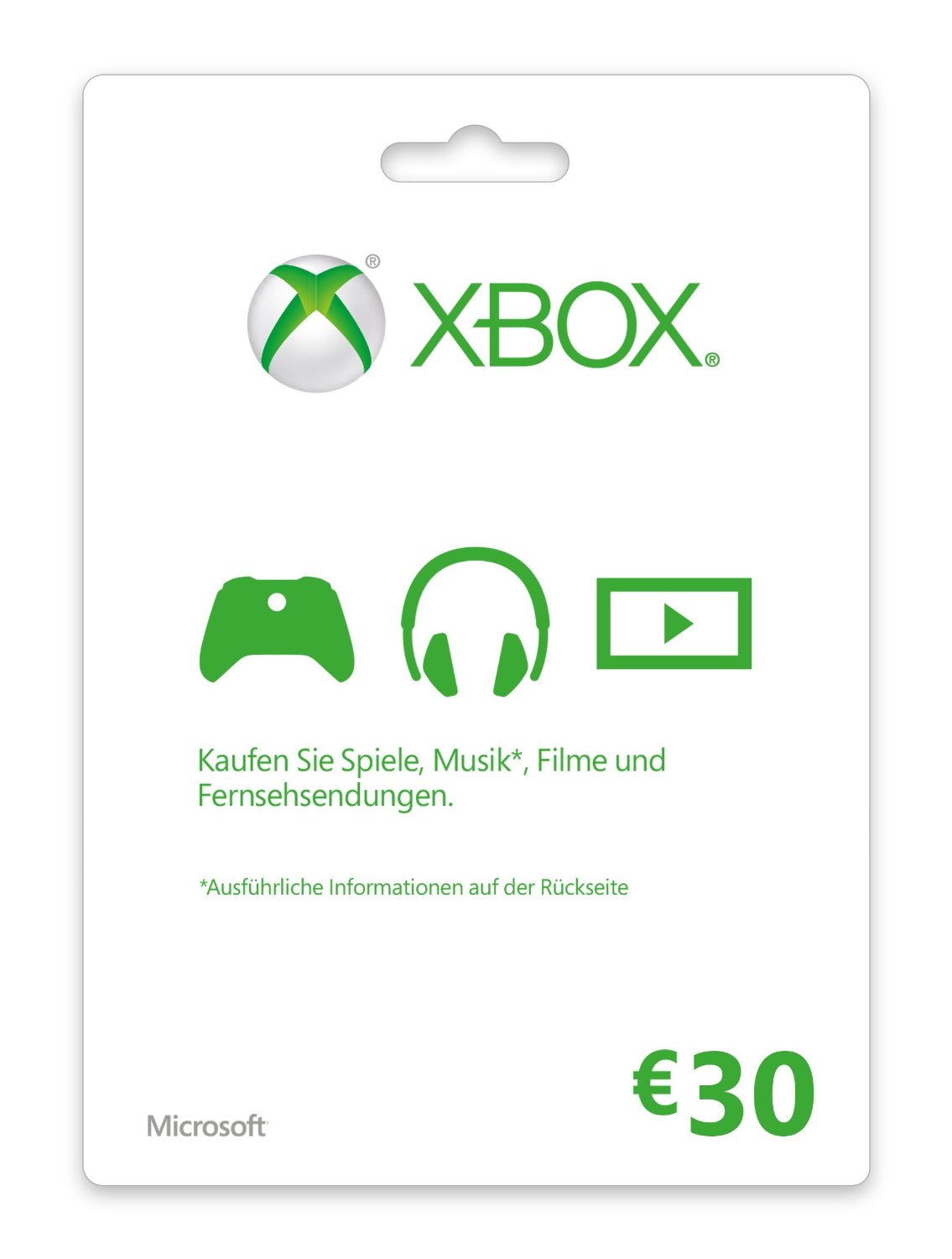Cover Xbox Live Guthaben 30 Euro