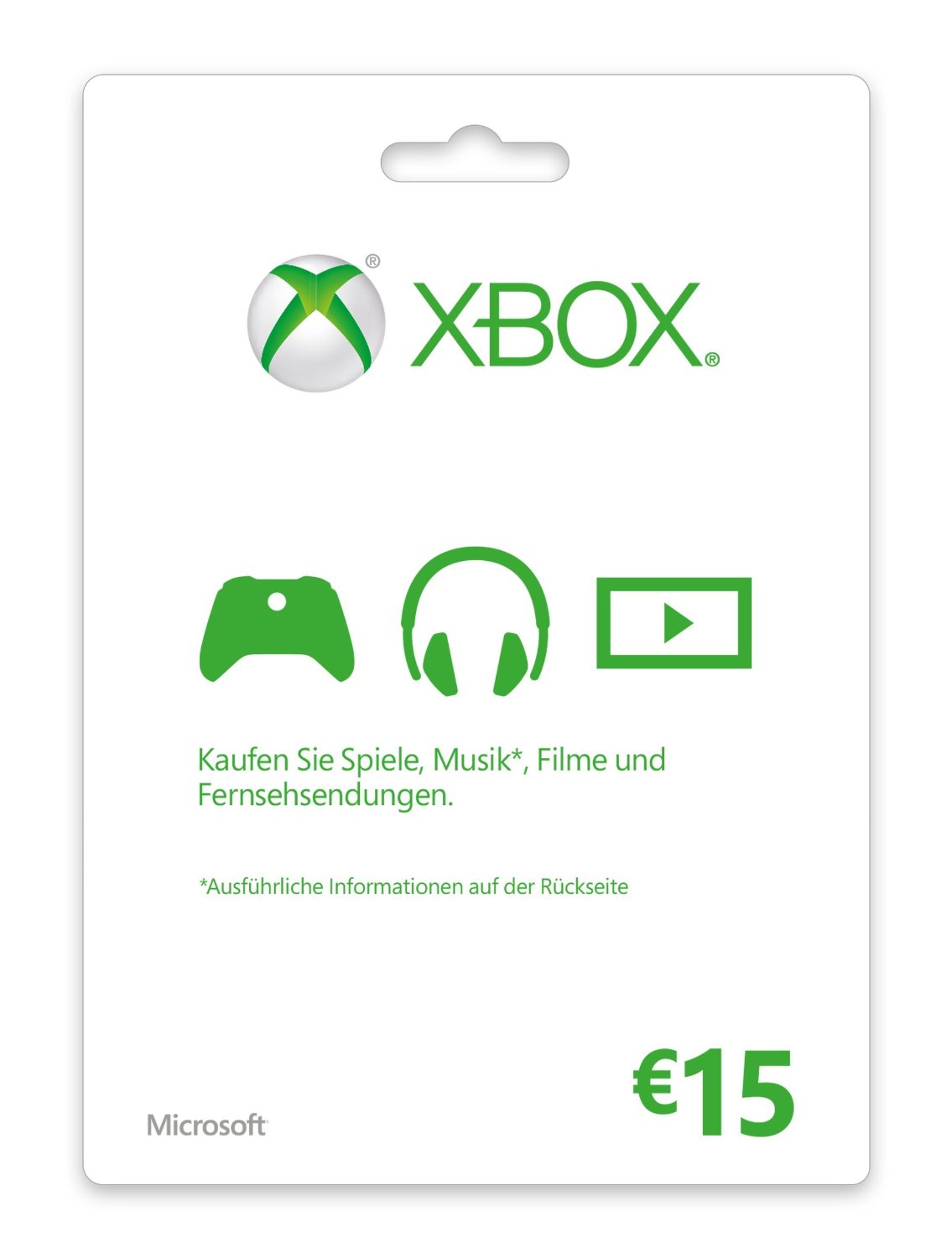 Cover Xbox Live Guthaben 15 Euro
