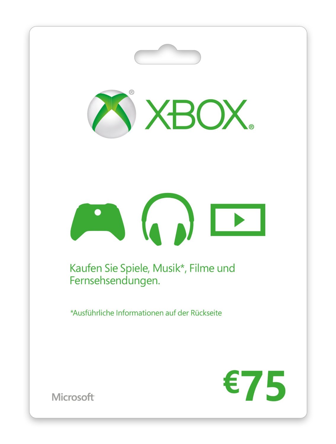 Cover Xbox Live Guthaben 75 Euro