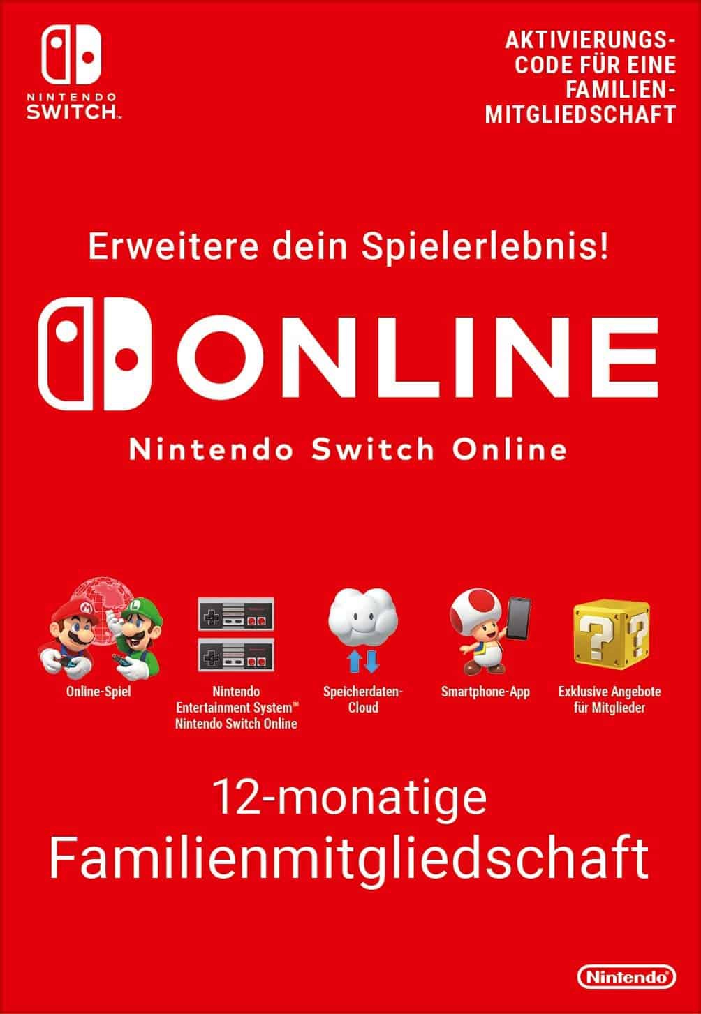 Cover Nintendo Switch Online Familienmitgliedschaft - 12 Monate