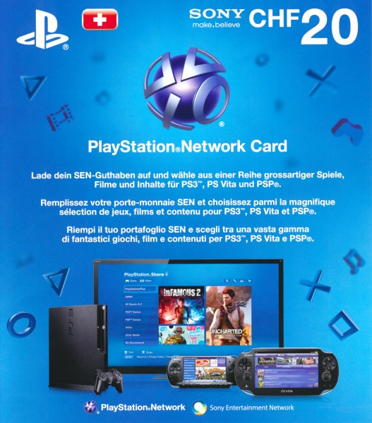 Cover PlayStation Network Card 20 CHF Schweiz