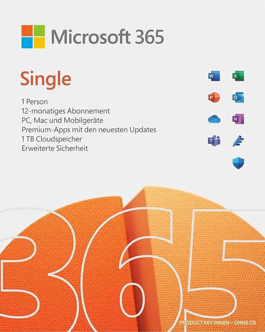 Cover Microsoft 365 Single MS Office 1 Nutzer, 1 Jahr