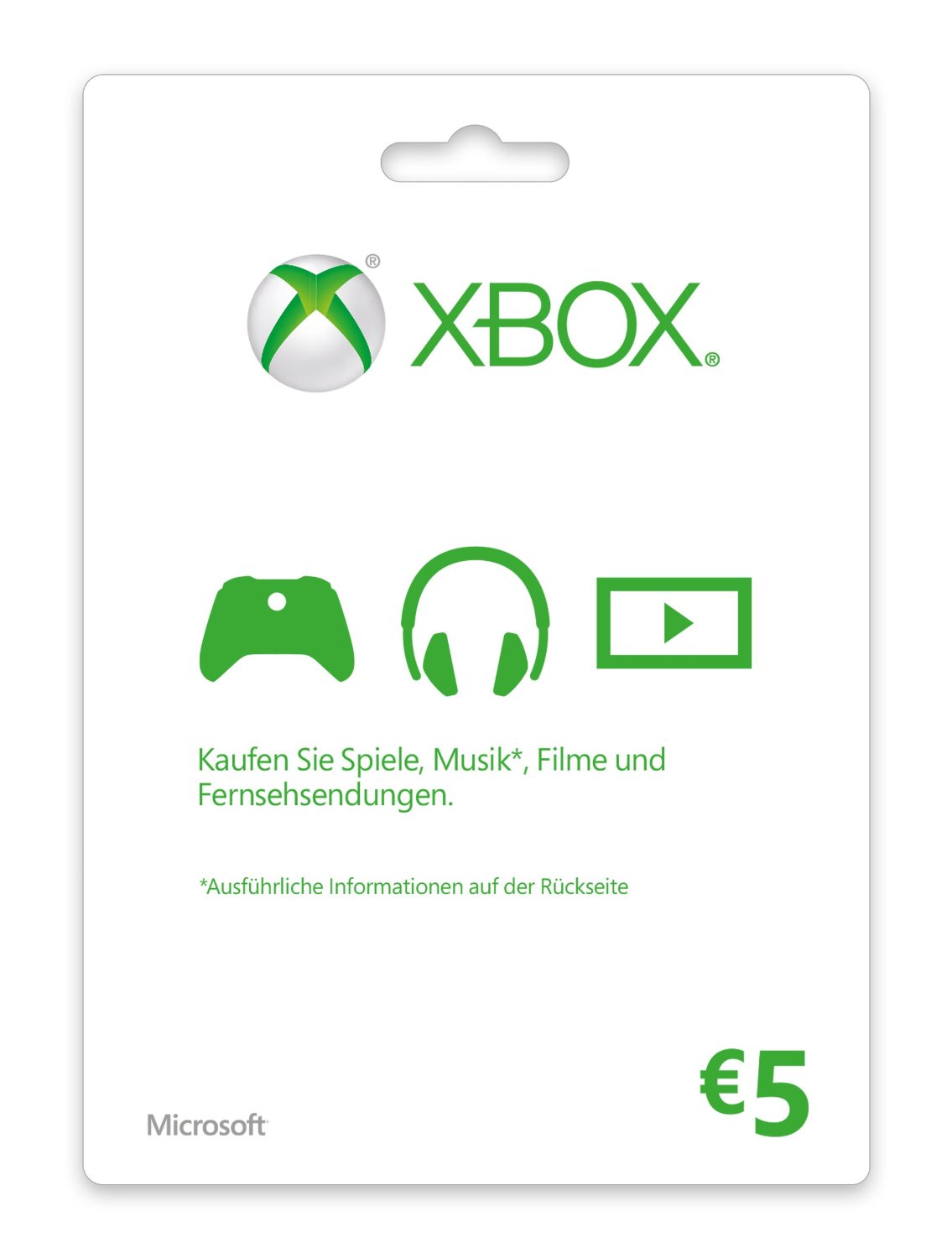Cover Xbox Live Guthaben 5 Euro
