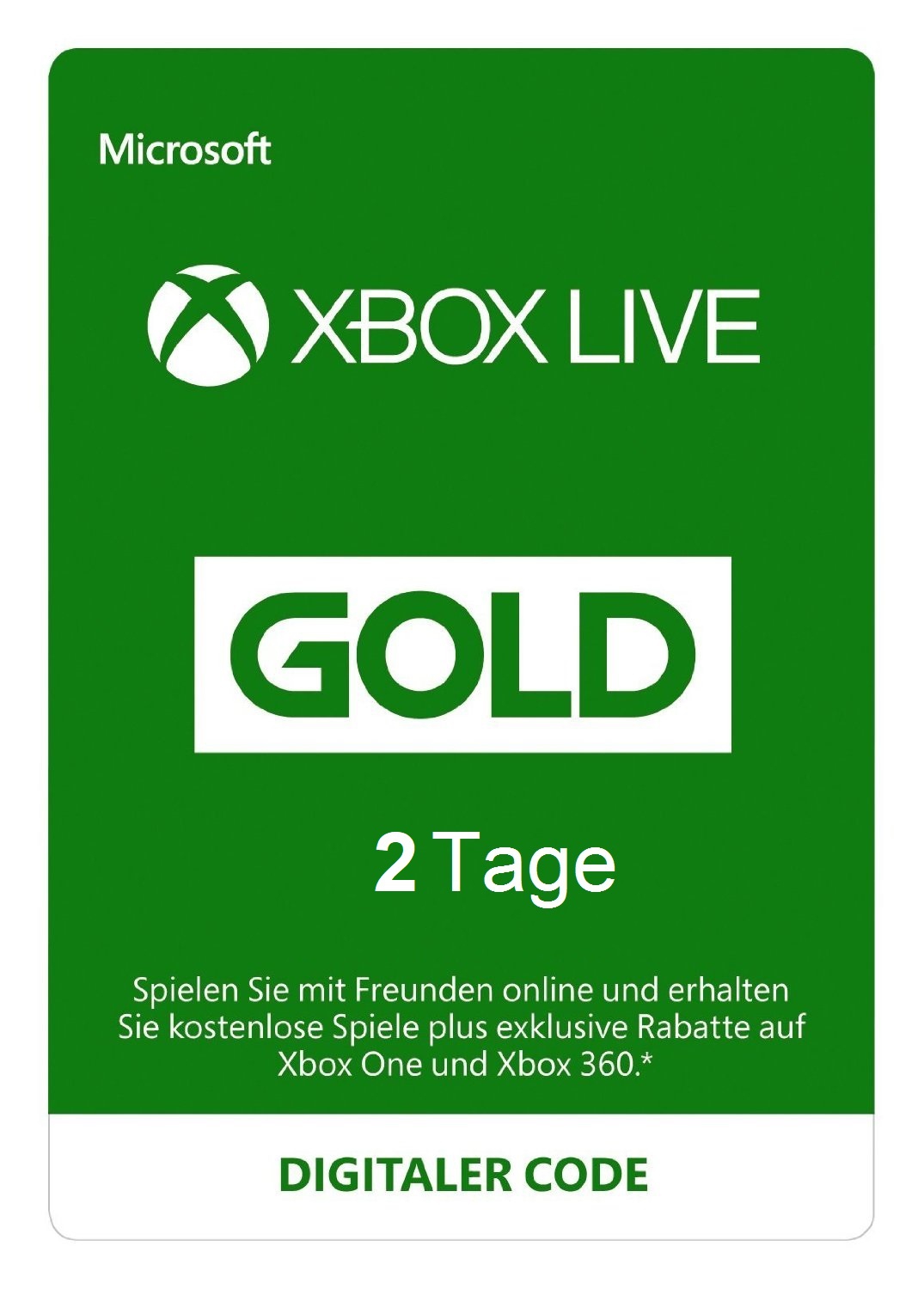 Cover Xbox Live 2 Tage (48 Stunden) Probe-Abo