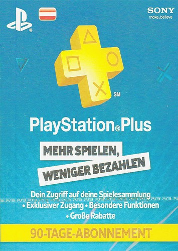 Cover Playstation Plus Live Card - 90 Tage  Österreich
